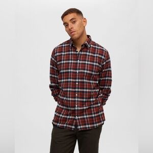 NWT SELECTED HOMME Slim fit Button Up Shirt 'SLHOwen'